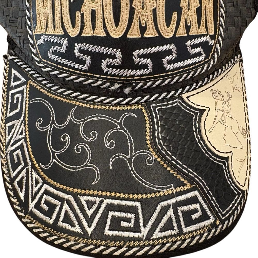 Michoacán Handcrafted Leather Trucker Hat - Picture 4 of 8